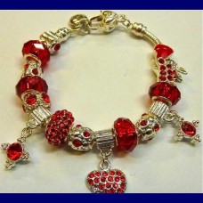 murano bracelet.. Red Enamel.